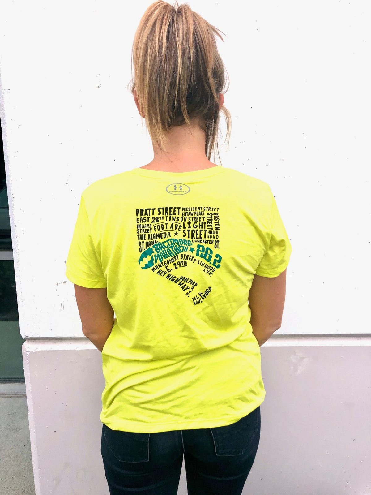 Street Names V-Neck - Women's 26.2 Hi-Viz