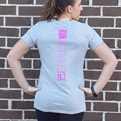 Women's 26.2 Gray V-Neck Local Traditions