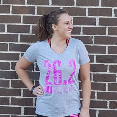 Women's 26.2 Gray V-Neck Local Traditions