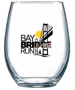 Bay Bridge Run Stemless Wine Glass