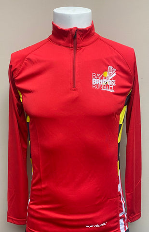 Women's Quarter Zip- Red/Maryland Flag