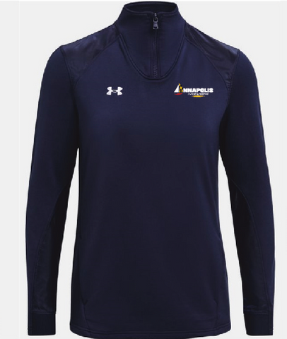 Womens Navy UA Quarter Zip w/ grey sleeve