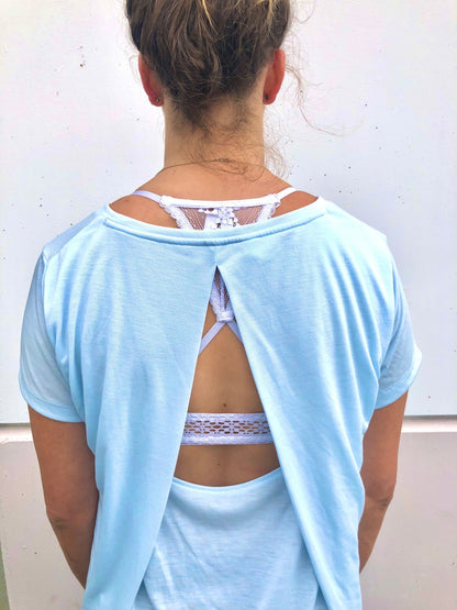 Run All The Miles Code Blue Tee