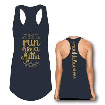 Women's Run Like a Mutha Tank- Navy