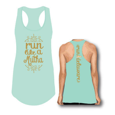 Women's Run Like a Mutha Tank- Mint