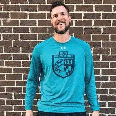 Men's Turquoise Long Sleeve Crab Shield